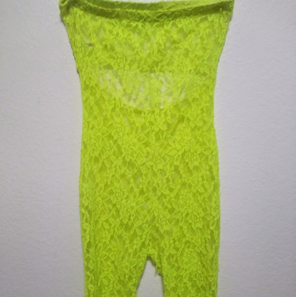 The Sexiest Lime Green Romper/Cover-up - Picture 2 of 4